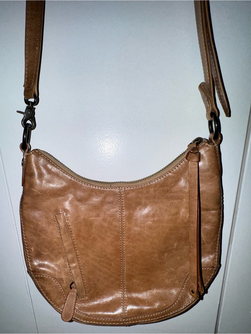 Frye Cognac Brown Leather Crossbody Bag